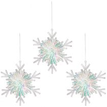Itens Floco de neve decorativo de cristal de gelo para pendurar Ø15cm 3 unidades