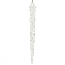 Itens Pingentes de gelo decorativos para pendurar glitter transparente de inverno 14 cm 4 unidades