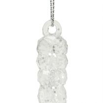 Itens Pingentes de gelo decorativos para pendurar glitter transparente de inverno 14 cm 4 unidades