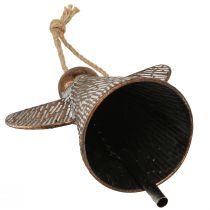 Itens Sino decorativo de anjo da guarda em metal, bronze e branco, estilo vintage shabby chic, 21 x 13,5 x 24 cm