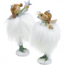 Anjo Deco Anjo de Natal figura de anjo com estrela Altura 12cm 2 unidades