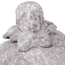 Itens Figura decorativa de anjo em coração feita de pedra fundida 15×13,5×12cm