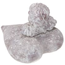 Itens Figura decorativa de anjo em coração feita de pedra fundida 15×13,5×12cm