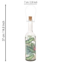 Itens Garrafa decorativa de LED em formato de flamingo, 37,5 cm, branco quente (2 unidades)