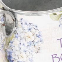 Itens Regador decorativo em metal com estampa de hortênsias, estilo vintage, 30x11x14,5cm