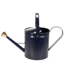 Itens Regador decorativo em metal xadrez azul e dourado vintage, design retrô para uso interno, jardim ou varanda, 65 cm