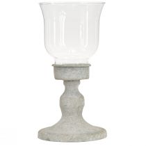Itens Xícara decorativa de vidro vintage em metal cinza estilo shabby chic Ø8cm H15,5cm