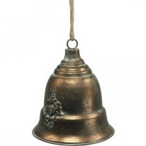 Sino decorativo, sino de metal, sino dourado para pendurar Ø20,5cm H24cm