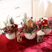 Itens Casa decorativa cerâmica creme vermelho cinza 10/12/13,5cm 3 peças