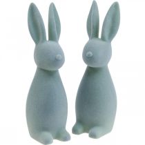 Itens Coelho de Páscoa Decorativo Flocado – 2ª Escolha – Cinza-verde H29,5cm 2 pcs