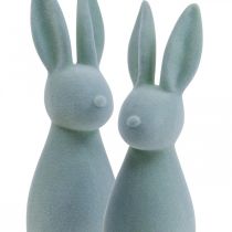 Itens Coelho de Páscoa Decorativo Flocado – 2ª Escolha – Cinza-verde H29,5cm 2 pcs