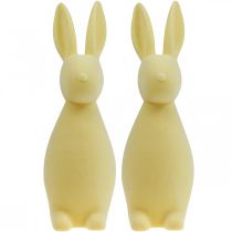 Itens Coelho de Páscoa Decorativo – 2ª Escolha – Flocado Amarelo Claro H29,5cm 2 pcs