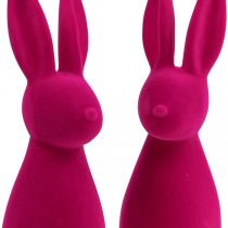 Itens Coelho de Páscoa decorativo, rosa aveludado, 29,5 cm de altura, 2 peças.