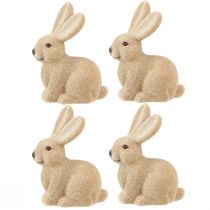 Itens Coelhos de Páscoa Decorativos Sentados Marrom – 2ª Escolha – Flocados H15cm 4 pcs