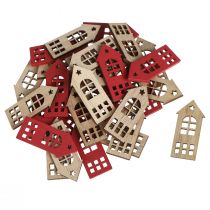 Itens Casa decorativa espalhada madeira decorativa em vermelho natural 2×4,5cm 72 un