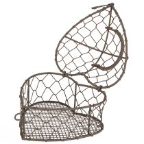Itens Coração decorativo feito de arame para enchimento, cinza vintage, 14 x 13,5 cm
