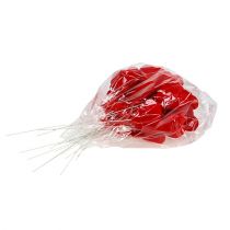 Itens Corações decorativos flocados 6 cm vermelhos 18 unidades