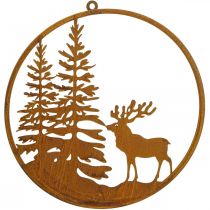 Anel de decoração pátina anel de metal ferrugem decoração de parede de veado Ø38cm
