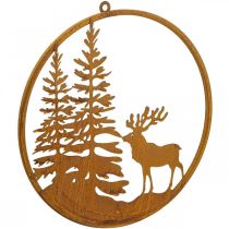 Anel de decoração pátina anel de metal ferrugem decoração de parede de veado Ø38cm
