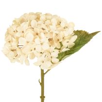 Itens Hortênsias decorativas flores artificiais de seda creme 34cm 2 unidades
