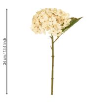 Itens Hortênsias decorativas flores artificiais de seda creme 34cm 2 unidades