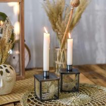 Castiçal decorativo para vela prata, antracite Alt.11cm
