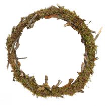 Itens Guirlanda decorativa, natural, Ø33cm, líquen, musgo, guirlanda para porta, decoração de mesa, decoração de parede