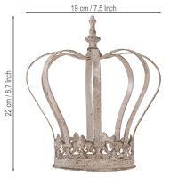 Itens Coroa Decorativa Vintage Metal Crown Cinza Ferrugem Ø19cm H22cm