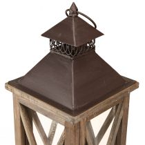 Itens Lanterna decorativa de madeira vintage lanterna de madeira marrom 17×17×50cm