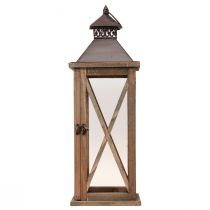 Itens Lanterna decorativa de madeira vintage lanterna de madeira marrom 17×17×50cm