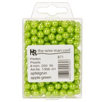 Itens Contas decorativas, verde-maçã, Ø8mm, 250 peças