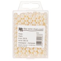 Itens Pérolas decorativas cor champanhe Ø8mm 250 peças