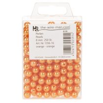 Itens Contas decorativas laranja, 8 mm, 250 peças