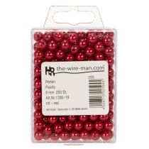 Itens Contas decorativas vermelhas, Ø8mm, 250 peças