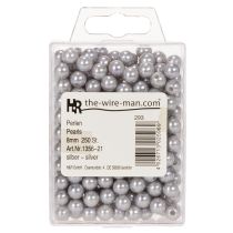 Itens Contas decorativas Ø8mm prateadas, 250 peças