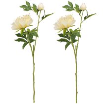 Itens Decoração Peônias Flores Artificiais Flor Amarela L64cm 2pcs