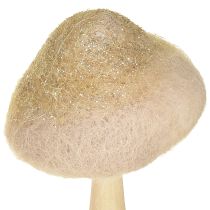 Itens Cogumelo decorativo de madeira, feltro com glitter, decoração de mesa Advento H11cm 4 peças