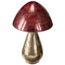 Itens Cogumelo decorativo vermelho grande vidro decoração de outono Ø14cm H23cm