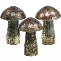 Deco cogumelos vidro decoração de mesa rosa outono Ø6.5cm A10cm 3uds
