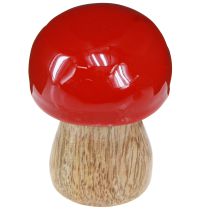 Itens Cogumelos decorativos em madeira lacada a vermelho cogumelos champignons H5cm Ø4cm 6 unidades