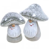Itens Deco cogumelo gnomo figura cogumelo gnomo cinza, branco 7 × 9 cm 2 unidades