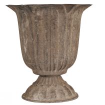 Itens Vaso decorativo vintage em formato de cálice, com aparência antiga, em tons de cinza-marrom, Ø15cm, A16cm, ideal para decoração rústica de mesa e como um toque de estilo na sua casa.