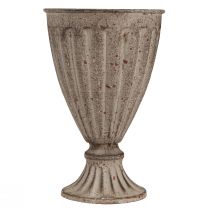 Itens Plantador de troféus decorativo antigo cinza marrom Ø13cm Alt.19cm