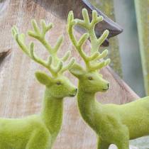 Itens Deco renas flocadas verde musgo 20cm 2uds