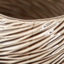 Itens Tigela Decorativa Vaso Cerâmica Bege Marrom Ø15cm 2pcs