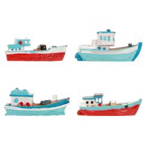 Itens Decoração de mesa barco azul vermelho marítimo 5 cm 8 peças
