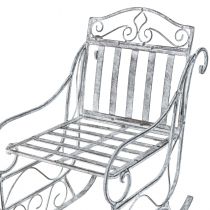 Itens Trenó decorativo em metal branco lavado 47×21×32,5cm