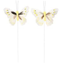 Itens Borboleta decorativa em fio amarelo 8cm 12pcs