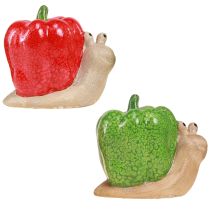 Itens Caracóis decorativos pimenta cerâmica vermelho verde Alt.10cm 2 unid.