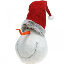 Boneco de neve Deco com chapéu Decoração do Advento Figura de Natal Alt.38cm